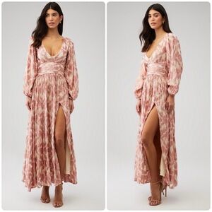 NWT Free People x Jen’s Pirate Booty Rising Star Lapis Pink Maxi Dress✨ Size XS